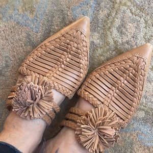 ULLA JOHNSON MULES 36/6 EUC NATURAL LEATHER